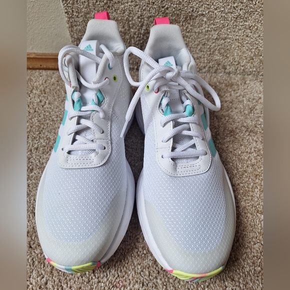 NWOT Adidas Own The Game 2.0 Cloud Flash Aqua Pink Unisex Mens 6.5 Wms 8.5 - Picture 7 of 9